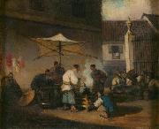 George Chinnery Chinese Street Scene at Macao France oil painting artist